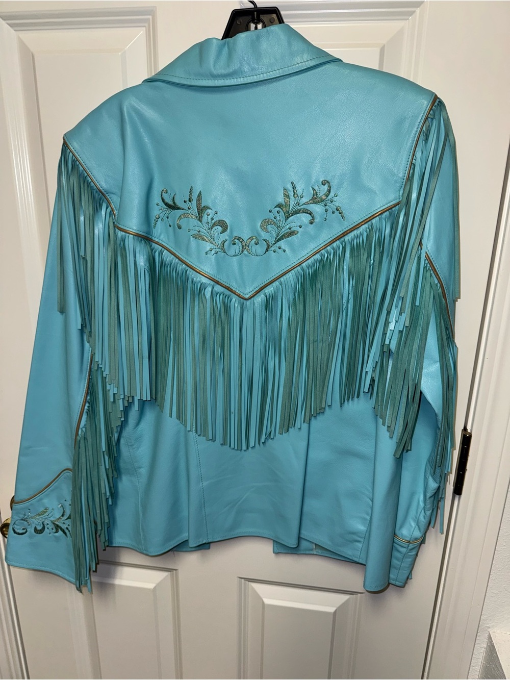 Leather Renditions by Scully Western Fringe Leather Jacket in Blue